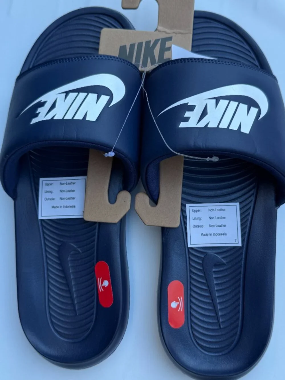 NWT Nike Men's US 9-13 Midnight Navy/White Victori One Slides CN9675-401